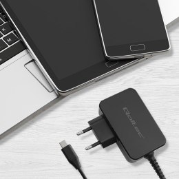 QOLTEC ŁADOWARKA GAN POWER PRO | 1XUSB-C | 45W | 5-20V | 2.25-3A | CZARNA