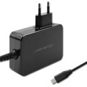 QOLTEC ŁADOWARKA GAN POWER PRO | 1XUSB-C | 90W | 5-20V | 3-4.5A | CZARNA