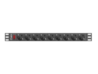 LANBERG LISTWA ZASILAJĄCA RACK 19" PDU 1U, 16A, 9X SHUKO, 3M PDU-09F-0300-BK