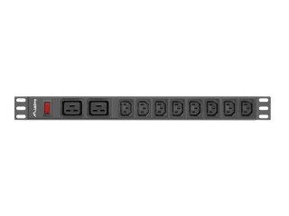 LANBERG LISTWA ZASILAJĄCA RACK 19" PDU PDU-02I1908I-0200-C20-BK (1U, 16A, 2X C19, 8X IEC C13, 2M, WTYK C20)