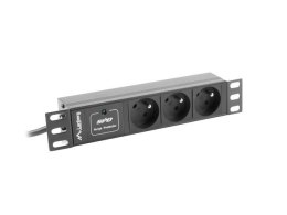 Listwa RACK Lanberg PDU-03E-0200-IEC-BK (3 x Typ E; 10 A; 2m; kolor czarny)