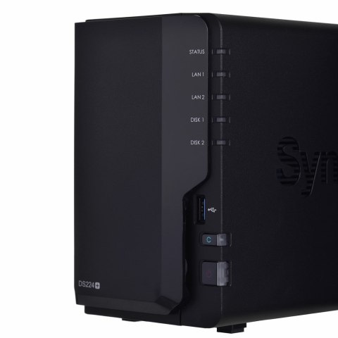 NAS Synology DS224+; Tower; 2x (3.5" SATA HDD); Intel Celeron J4125;,2GB DDR4 (max. 6GB), 2x 1GbE RJ-45