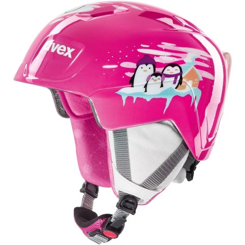 Kask narciarski dziecięcy Uvex Manic Penguin różowy 51-55