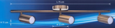 Listwa reflektorowa potrójna złota sufitowa ścienna Activejet SPECTRA kinkiet GU10 do salonu