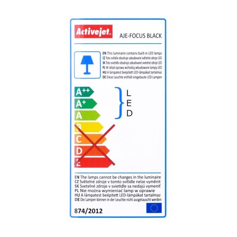 Nowoczesny plafon sufitowy LED Activejet FOCUS Czarny ściemnialny ze zdalnym sterowaniem na pilota