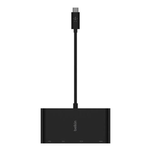 Hub Belkin USB-C Multimedia Adapter 4-in-1 Core Hub 1x4k HDMI/1xVGA/1xUSB-A/1xRJ45 Gigabit Black