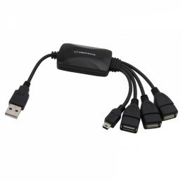 Hub Esperanza EA114 (4x USB 2.0; kolor czarny)