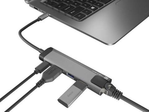 NATEC MULTIPORT FOWLER GO USB-C -> HUB USB 3.0 X2, HDMI 4K, USB-C PD, RJ45 NMP-1985