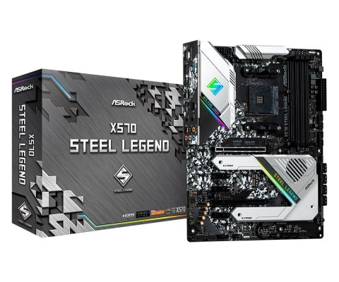 Płyta główna Asrock X570 Steel Legend 90-MXBAR0-A0UAYZ (AM4; 4x DDR4 DIMM; ATX; Quad CrossFireX)