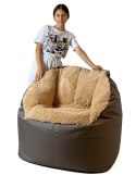 Pufa worek sako FLUFFY brąz XXL 140x90