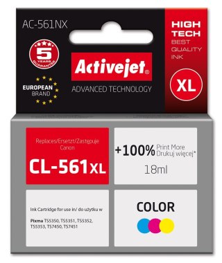 Activejet AC-561NX Tusz (zamiennik Canon CL-561XL; Supreme; 18 ml; Color)