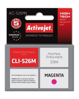 Activejet ACC-526MN Tusz (zamiennik Canon CLI-526M; Supreme; 10 ml; czerwony)