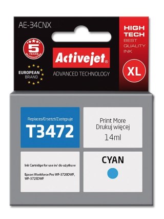 Activejet AE-34CNX Tusz (zamiennik Epson 34XL T3472; Supreme; 14 ml; niebieski)