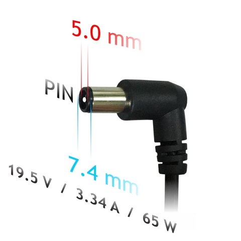 Zasilacz sieciowy Akyga AK-ND-05 do notebooka DELL (19,5 V; 3,34 A; 65W; 7.4 mm x 5 mm)