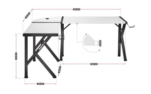 Biurko gamingowe Huzaro Hero 6.3 White