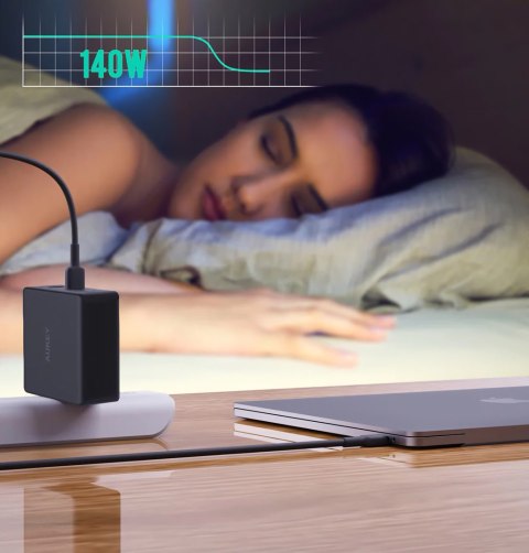 AUKEY PA-B7O ŁADOWARKA SIECIOWA GAN USB-C 140W PD