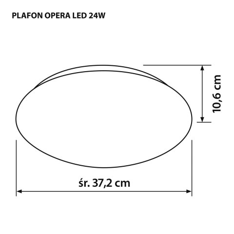 Nowoczesny plafon sufitowy LED Activejet OPERA 24W