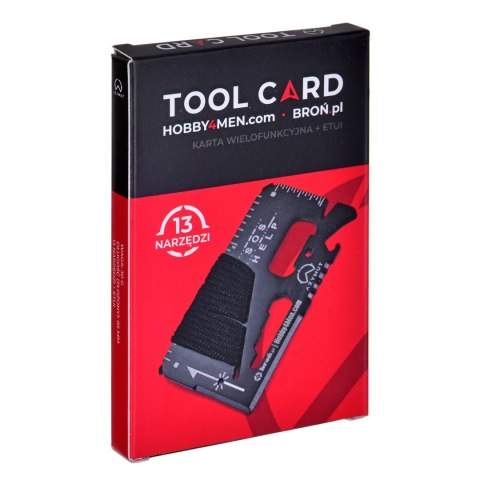 Multitool AZYMUT TOOL CARD karta wielofunkcyjna - 13 narzędzi + etui, 85/53 mm (H-O200930TC)