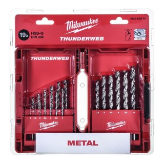 Wiertła do metalu HSS-G THUNDERWEB 19szt 1-10mm 4932352374 MILWAUKEE