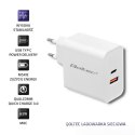 QOLTEC ŁADOWARKA SIECIOWA 63W | 5-20V | 1.5-3A | USB TYP C PD | USB QC 3.0 | BIAŁA