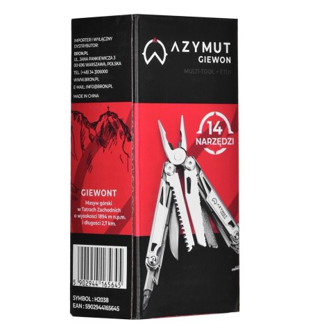 Multitool AZYMUT Giewon - 14 narzędzi + kabura do pasa (H2038)