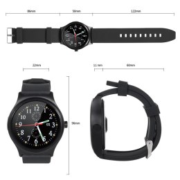 Smartwatch inteligentny zegarek RS100 NanoRS bluetooth krokomierz monitor snu pomiar tętna czarny