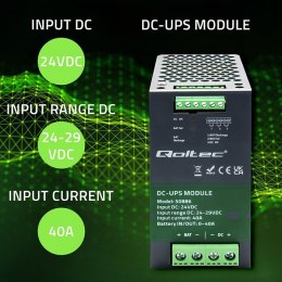 QOLTEC MODUŁ UPS DC NA SZYNĘ DIN | 40A | 24V