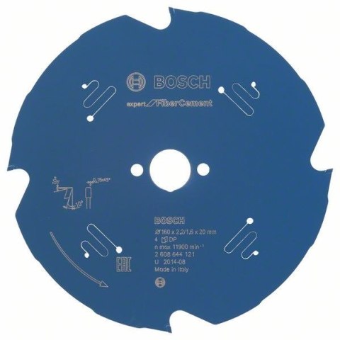 BOSCH PIŁA TARCZOWA FIBER CEMENT EXPERT 160x20mm 4-ZĘBY