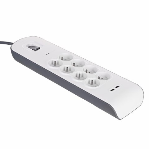 Listwa zasilająca Belkin Power Surge 8-PORT + 2xUSB-A 18W 900J 2m Grey/White