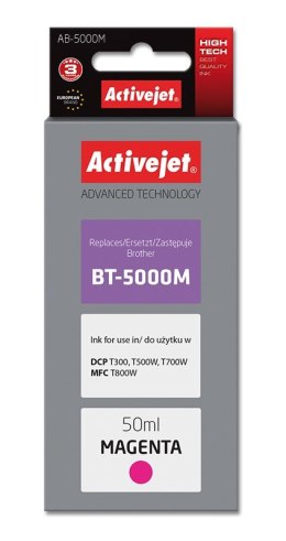 Activejet AB-5000M Tusz Buteleczka z atramentem (zamiennik Brother BT-5000M; Supreme; 50 ml; czerwony)