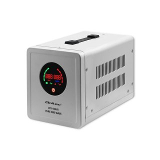 QOLTEC ZASILACZ AWARYJNY PURE SINE WAVE UPS | 500VA | 350W | SZARY