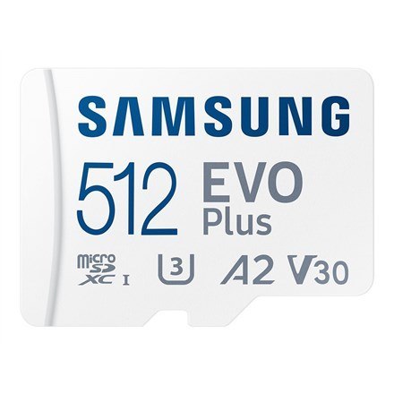 Samsunga | Karta microSD | EVO Plus | 512 GB | karta microSDXC | Pamięć flash klasy 10