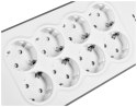 Listwa zasilająca Belkin Power Surge 8-PORT + 2xUSB-A 2.4A 900J Grey/White Schuko