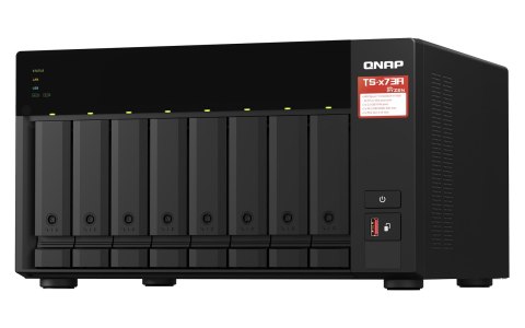 Qnap TS-873A-8G, Tower, 8 x 2.5"/3.5" SATA, AMD Ryzen V1500B 4C/8T, 8GB DDR4 (max. 64GB), 2 x 2.5GbE, optional 10GbE, Single PSU