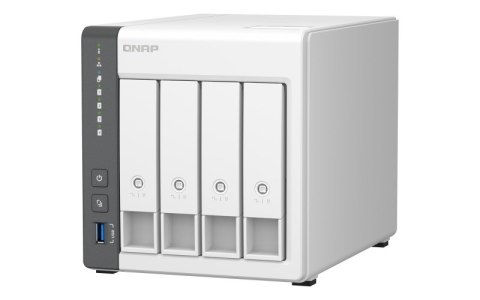 Qnap TS-433-4G, Tower, 4 x 2.5"/3.5" SATA , ARM 2.0GHz Quad core, 4GB, 1 x 2.5GbE + 1 x GbE, External adapter (PSU)