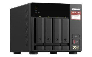 Qnap TS-473A-8G, Tower, 4 x 2.5"/3.5" SATA , AMD Ryzen V1500B 4C/8T, 8GB DDR4 (Max. 64GB), 2 x 2.5GbE, optional 10GbE, Single PS