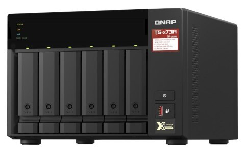 Qnap TS-673A-8G, Tower, 6 x 2.5"/3.5" SATA, AMD Ryzen V1500B 4C/8T, 8GB DDR4 (Max. 64GB), 2 x 2.5GbE, optional 10GbE, Single PSU