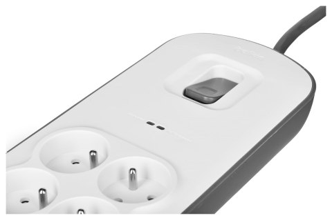 Listwa zasilająca Belkin Power Surge 6-PORT + 2xUSB-A 2.4A 650J 2m Grey/White