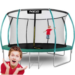 Trampolina ogrodowa 14ft/435cm z siatką, profilowanymi słupkami i drabinką Neo-Sport