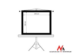 Ekran projekcyjny na stojaku Maclean MC-608 (rozwijane ręcznie; 240 x 180 cm; 4:3; 120