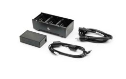 3 slot battery charger; ZQ600, QLn and ZQ500 Series; Includes power supply and UK power cord