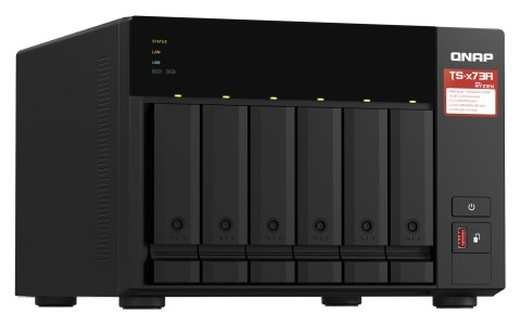 Zestaw Qnap TS-673A-SW5T (TS-673A-8G + switch QSW-1105-5T 5x2.5GbE), Tower, 6 x 2.5"/3.5" SATA, AMD Ryzen V1500B 4C/8T, 8GB DDR4