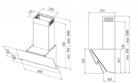 Okap kominowy AKPO WK-4 Balance 60 Biały (600mm; front białe szkło stal nierdzewna) (WYPRZEDAŻ)