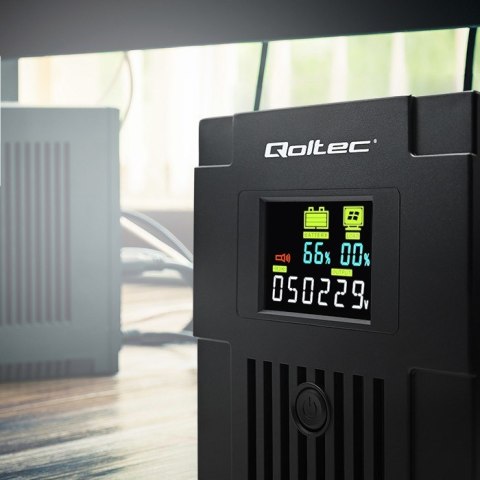 QOLTEC ZASILACZ AWARYJNY UPS LINE INTERACTIVE | MONOLITH | 2000VA | 1200W | LCD | USB