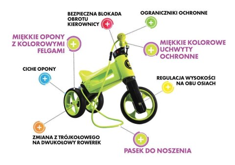 Rowerek biegowy Funny Wheels Rider Lime