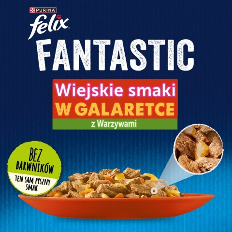 FELIX Fantastic Mięso z warzywami - mokra karma dla kota - 4x85g