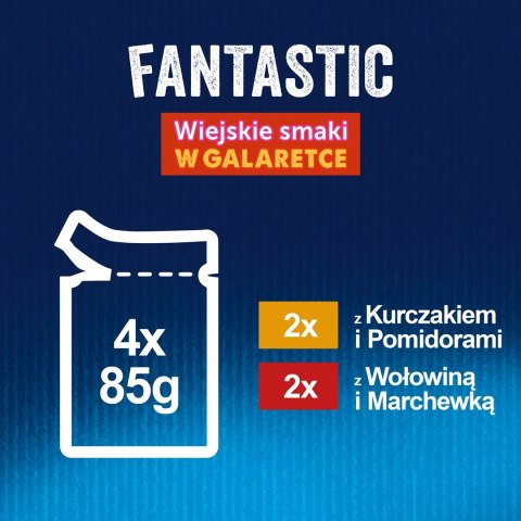 FELIX Fantastic Mięso z warzywami - mokra karma dla kota - 4x85g