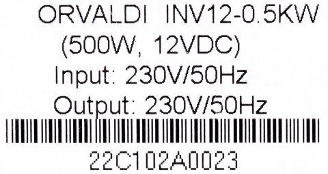 ORVALDI INVERTER 12-500W W FUNKCJI UPS BEZ AKUMULATORÓW DO DŁUGIEJ PRACY AWARYJNEJ LINE-INTERACTIVE CZYSTY SINUS