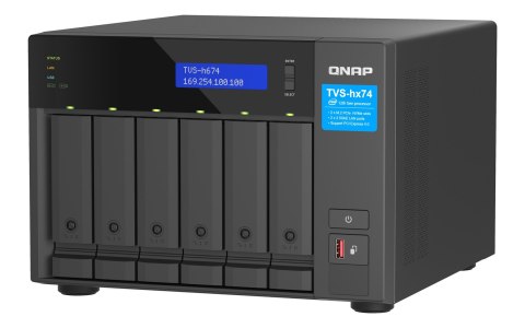 Qnap TVS-h674-i3-16G, Tower, 6 x 2.5"/3.5" SATA, Intel Core i3-12100 4C/8T, 16GB DDR4 SODIMM (Max. 128GB), 2 x 2.5GbE, Single PS