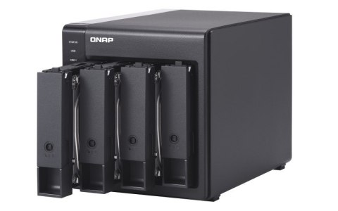 Qnap TR-004 Expansion unit ,Tower, 4x 3.5" SATA HDD, USB 3.0 type-C hardware RAID external enclosure (USB-C to USB-A cable inclu